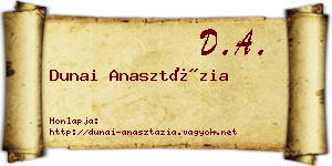 Dunai Anasztázia névjegykártya